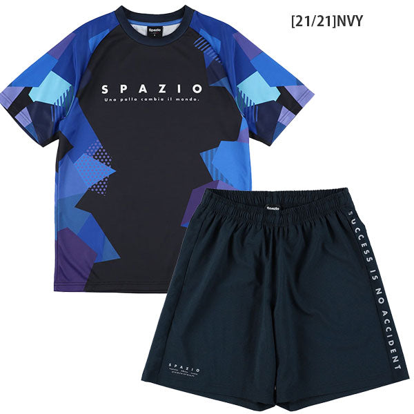 【上下セット】スパッツィオSpazioジオメトリープラシャツメッシュプラパンGE1111/GE1023サッカーフットサルプラクティスセットメンズ