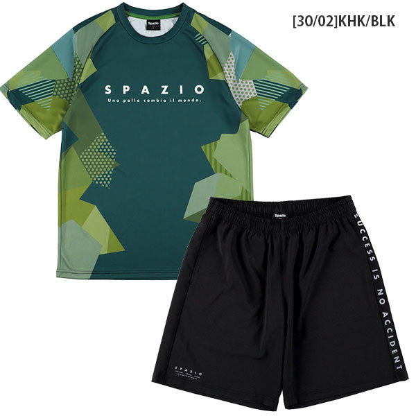 【上下セット】スパッツィオSpazioジオメトリープラシャツメッシュプラパンGE1111/GE1023サッカーフットサルプラクティスセットメンズ