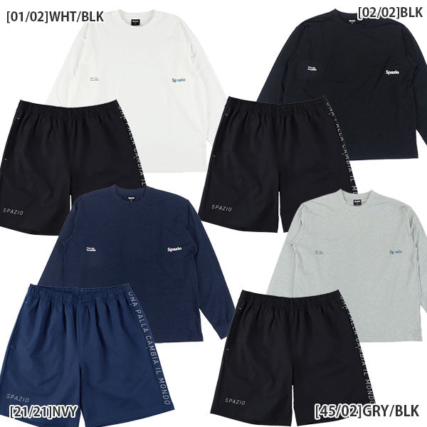 【上下セット】スパッツィオSpazioオーバーサイズオーロラptロンT脇パネルプラパン2GE1115-GE1086サッカーフットサル練習着メンズ