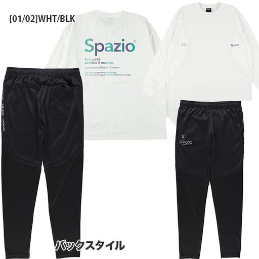 【上下セット】スパッツィオSpazioオーバーサイズオーロラptロンT脇パネルロゴスリムパンツGE1115-GE1130サッカーフットサル練習着メンズ