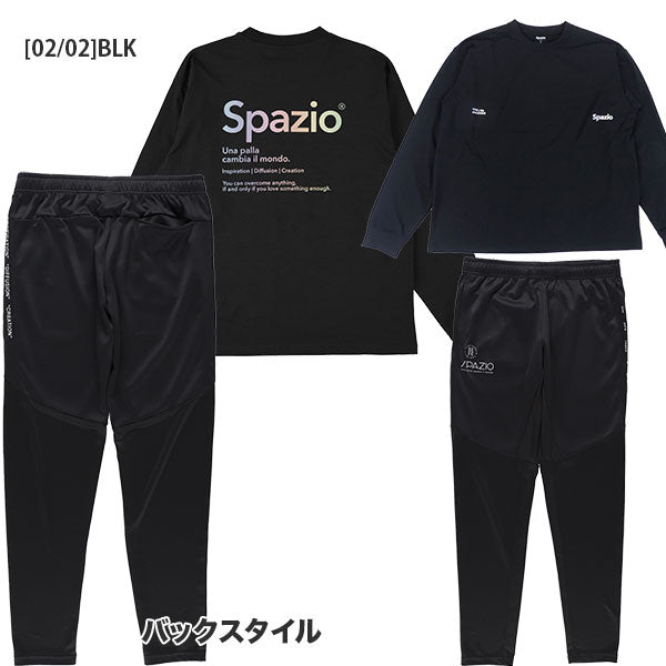 【上下セット】スパッツィオSpazioオーバーサイズオーロラptロンT脇パネルロゴスリムパンツGE1115-GE1130サッカーフットサル練習着メンズ