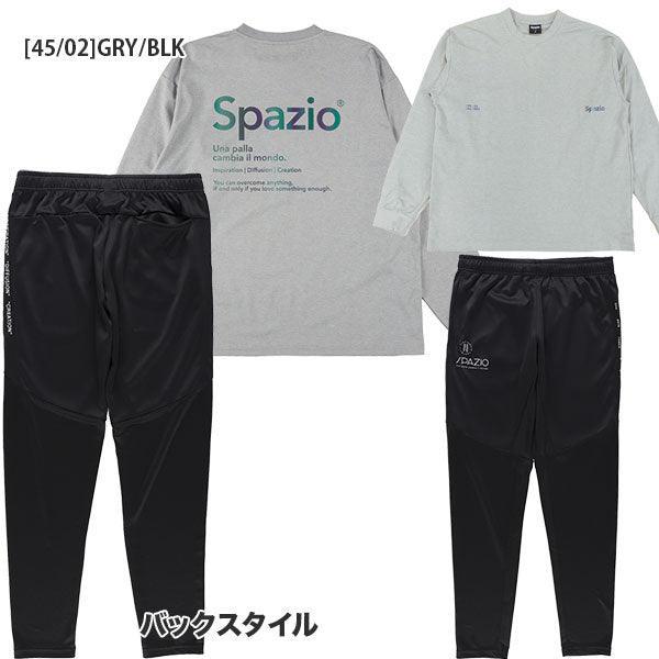 【上下セット】スパッツィオSpazioオーバーサイズオーロラptロンT脇パネルロゴスリムパンツGE1115-GE1130サッカーフットサル練習着メンズ