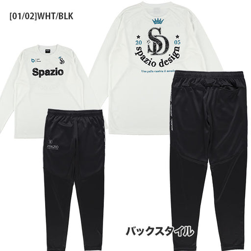 【上下セット】スパッツィオSpazioロゴスケッチロンプラ脇パネルロゴスリムパンツGE1116-GE1130サッカーフットサル練習着メンズ