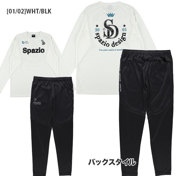 【上下セット】スパッツィオSpazioロゴスケッチロンプラ脇パネルロゴスリムパンツGE1116-GE1130サッカーフットサル練習着メンズ