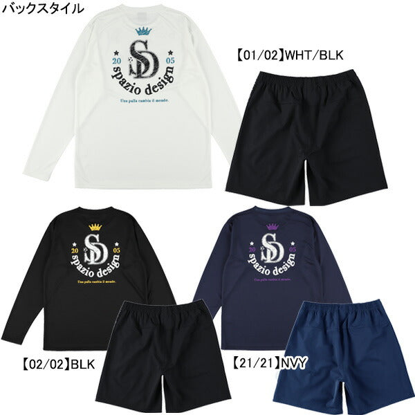 【上下セット】スパッツィオSpazioロゴスケッチロンプラ脇パネルプラパン2GE1116-GE1086サッカーフットサル練習着メンズ