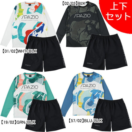 【上下セット】スパッツィオSpazioペイントグラフィックロンプラ脇パネルプラパン2GE1118-GE1086サッカーフットサル練習着メンズ