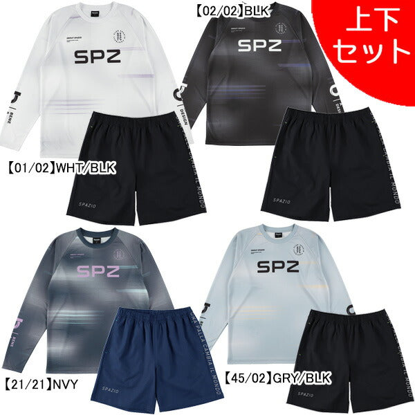 【上下セット】スパッツィオSpazioブラードラインロンプラ脇パネルプラパン2GE1120-GE1086サッカーフットサル練習着メンズ