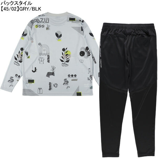 【上下セット】スパッツィオSpazioオーバーサイズロンプラ脇パネルロゴスリムパンツ上下GE1128-GE1130サッカーフットサル練習着メンズ