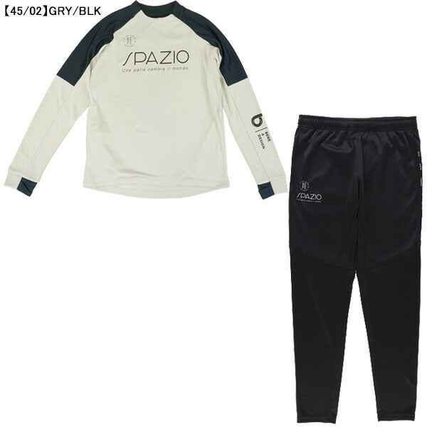 【上下セット】スパッツィオSpazio脇パネルミッドトレーニングトップロゴスリムパンツ上下GE1129-GE1130サッカーフットサルトレーニングウェアメンズ
