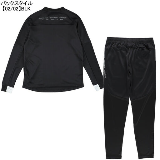 【上下セット】スパッツィオSpazioジュニアJr.脇パネルミッドトレーニングトップロゴスリムパンツ上下GE1132-GE1133サッカーフットサル子供用