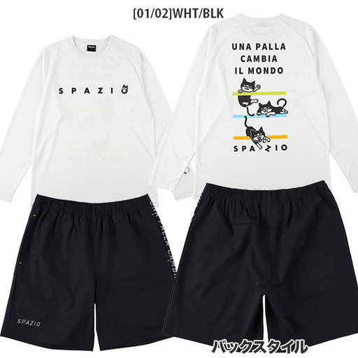 【上下セット】スパッツィオSpazioジュニアJrPippoロングプラシャツ1脇パネルプラパン2GE1140-GE1087サッカーフットサル練習着子供用