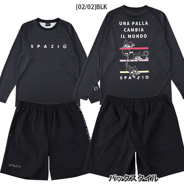 【上下セット】スパッツィオSpazioジュニアJrPippoロングプラシャツ1脇パネルプラパン2GE1140-GE1087サッカーフットサル練習着子供用