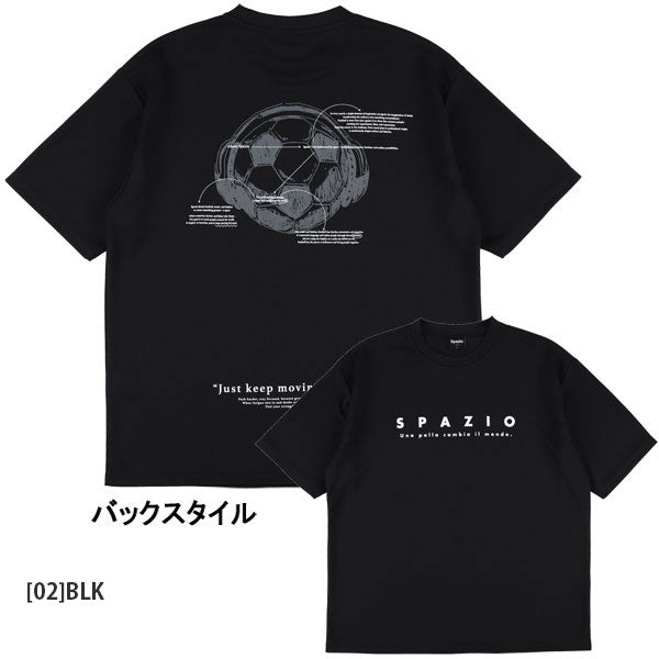 【ネコポス対応可】スパッツィオSpazioバックボールオーバーサイズプラTシャツGE1142サッカーフットサル半袖プラクティスシャツメンズ
