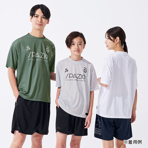【ネコポス対応可】スパッツィオSpazioストライプオーバーサイズプラTシャツGE1145サッカーフットサル半袖プラクティスシャツメンズ