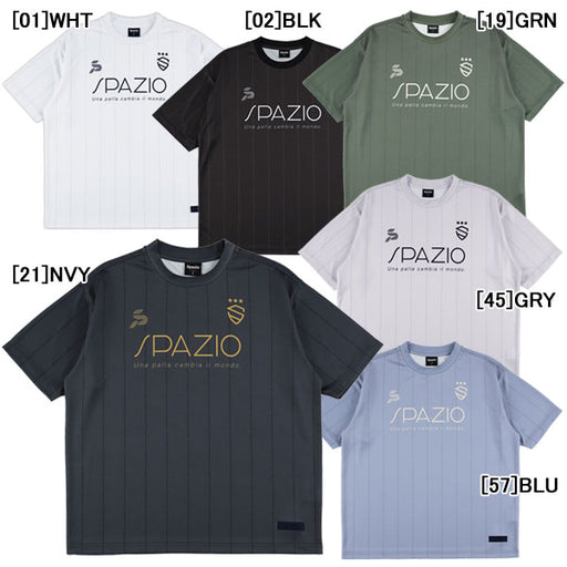【ネコポス対応可】スパッツィオSpazioジュニアストライプオーバーサイズプラTシャツGE1152サッカーフットサル半袖プラクティスシャツ子供用