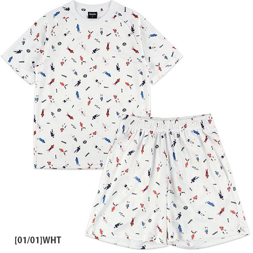 【上下セット】スパッツィオSpazioレジェンド総柄プラシャツ2プラパン2GE1155/GE1156サッカーフットサルプラクティスセットメンズ