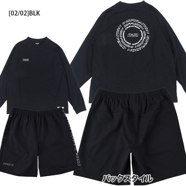 【上下セット】スパッツィオSpazioジュニアJrバックサークルロンT脇パネルプラパン2GE1108-GE1087サッカーフットサル練習着子供用