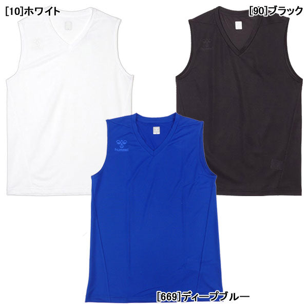 【ネコポス送料無料】ヒュンメルhummelつめたインナーHAP5162サッカーフットサルノースリーブアンダーシャツ接触冷感メンズ