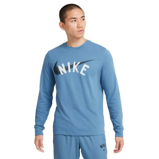 【ネコポス送料無料】ナイキNIKEメンズランニングロングTシャツ長袖DFスウッシュメンポリ24HOHF6133-429スポーツウェアブルー