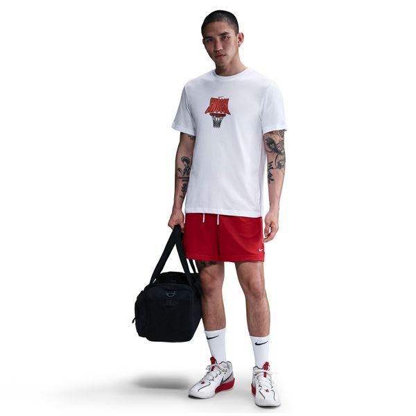 【ネコポス送料無料】ナイキNIKEメンズバスケットボールゲームシャツ胸中央ゴールネットバスケバスケットTシャツ半袖ホワイトHJ3467-100