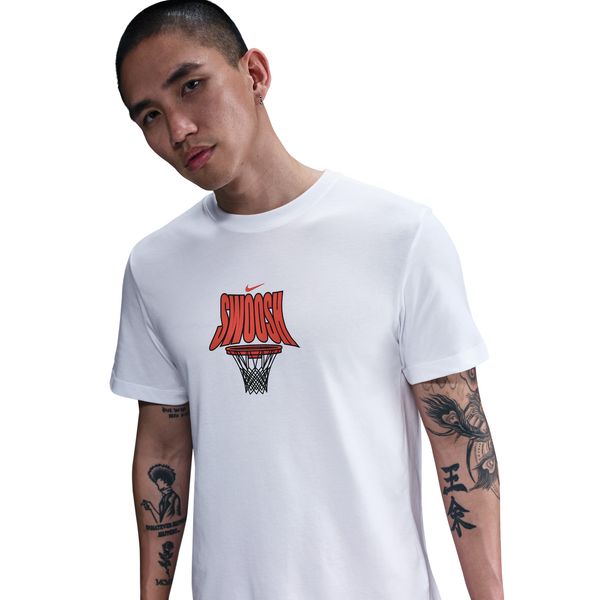 【ネコポス送料無料】ナイキNIKEメンズバスケットボールゲームシャツ胸中央ゴールネットバスケバスケットTシャツ半袖ホワイトHJ3467-100