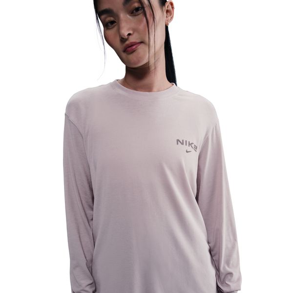 【ネコポス送料無料】ナイキNIKEレディースDri-FITロングスリーブトップTシャツ長袖ワンリラックスドDF24HOHQ3230-019パープル
