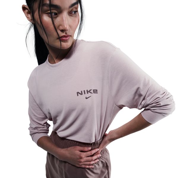 【ネコポス送料無料】ナイキNIKEレディースDri-FITロングスリーブトップTシャツ長袖ワンリラックスドDF24HOHQ3230-019パープル