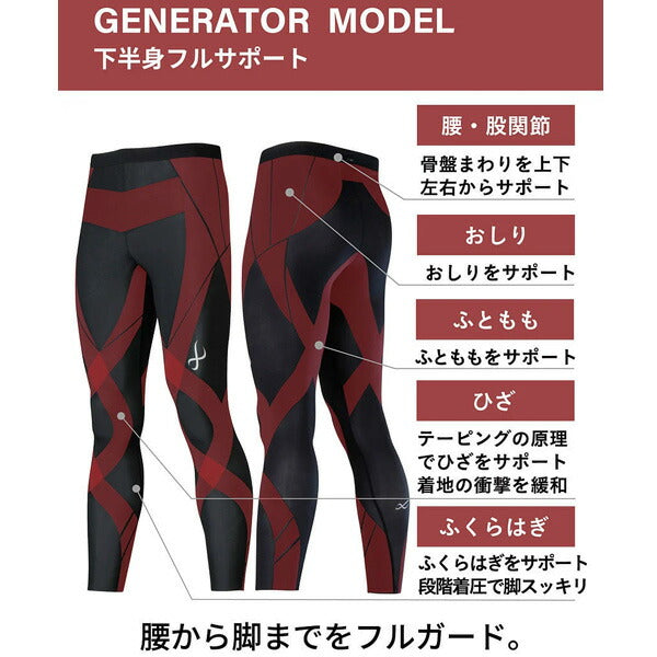 【ネコポス送料無料】ワコールCWXジェネレータープリントHZO669ランニングタイツインナーメンズ
