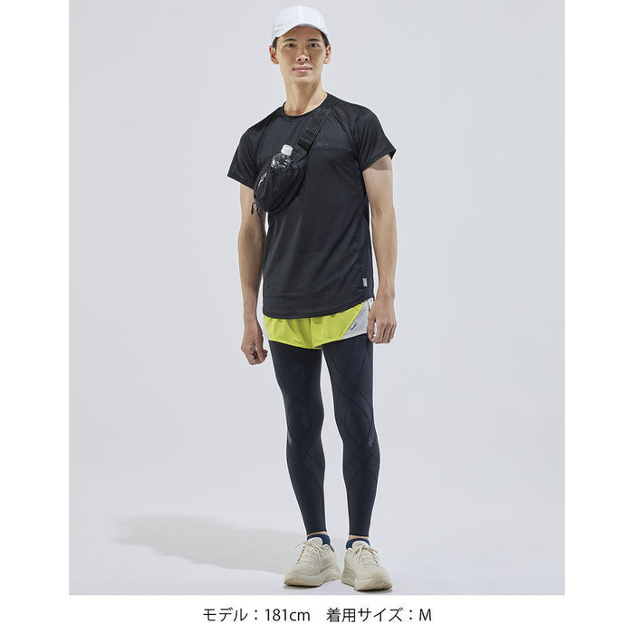 シーダブリューエックスCW-Xランニング用コンプレッションタイツメンズ大人ジェネレーターモデルナイトラン疲労軽減再帰反射速乾性膝サポートHZO709