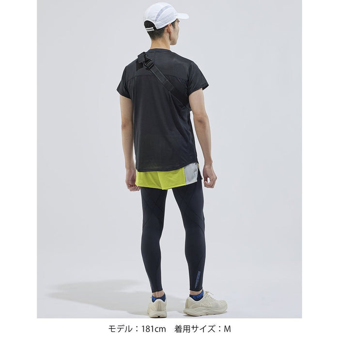 シーダブリューエックスCW-Xランニング用コンプレッションタイツメンズ大人ジェネレーターモデルナイトラン疲労軽減再帰反射速乾性膝サポートHZO709