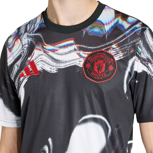 マンチェスターユナイテッドMUN2025-26プレマッチジャージIF298-KA6419サッカーレプリカプラクティスシャツブラックアディダスadidas