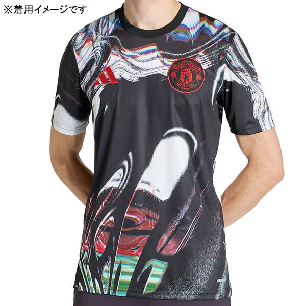 マンチェスターユナイテッドMUN2025-26プレマッチジャージIF298-KA6419サッカーレプリカプラクティスシャツブラックアディダスadidas