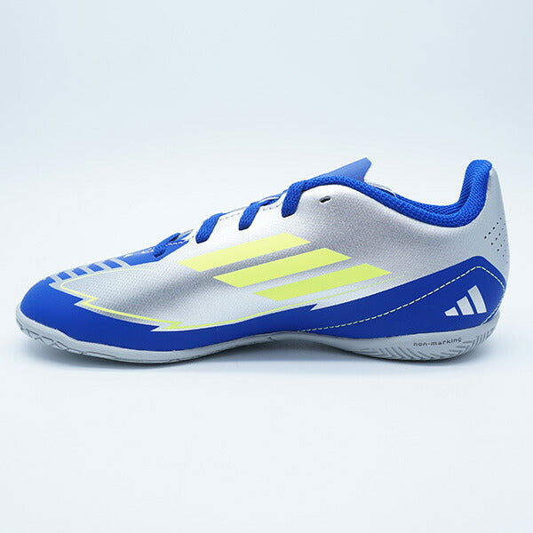 F50CLUBINJMESSIアディダスadidasIH0922シルバーメタリックジュニアフットサルシューズインドア室内用