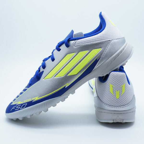 F50LEAGUETFJMESSIアディダスadidasIH0925シルバーメタリックジュニアサッカートレーニングシューズ