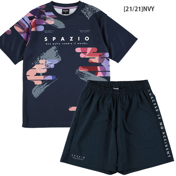 【上下セット】スパッツィオSpazioグラウンドブラシプラシャツメッシュプラパンGE1110/GE1023サッカーフットサルプラクティスセットメンズ