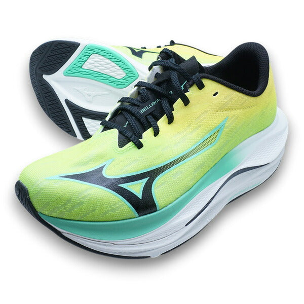 ウエーブリベリオンフラッシュ3ミズノmizunoJ1GC2536-34イエローランニングシューズ