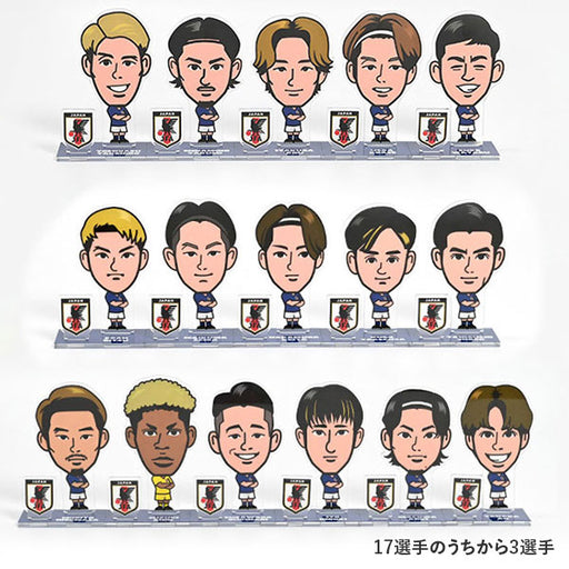 【ネコポス送料無料】日本代表オフィシャルJFAプレイヤーズ似顔絵アクリルスタンドガチャ3枚セット06-655サッカー選手シークレットアクリルスタンド