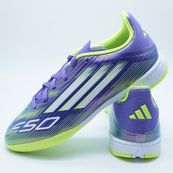 F50LEAGUEINJアディダスadidasJH7750パープルラッシュジュニアフットサルシューズインドア室内用