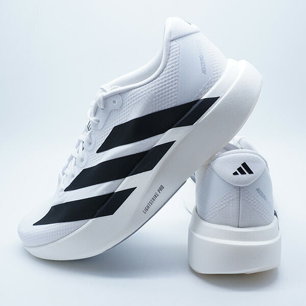 AdizeroEVOSLWOVENMアディダスadidasJR1912ホワイトブラックランニングシューズ