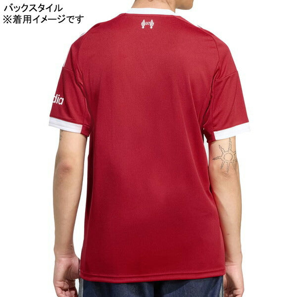 リバプールLFC2025-26レプリカホームユニフォームJYF22-JV6423サッカー半袖ストロベリーレッドアディダスadidas