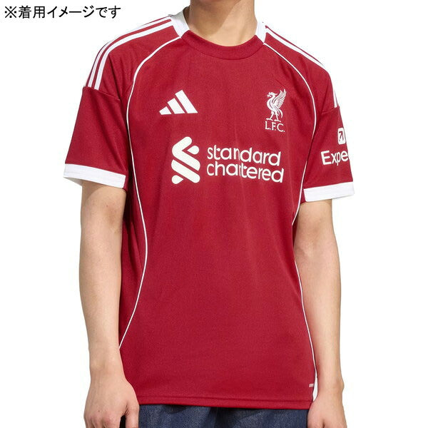 リバプールLFC2025-26レプリカホームユニフォームJYF22-JV6423サッカー半袖ストロベリーレッドアディダスadidas