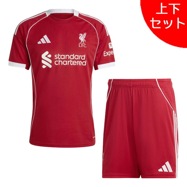 【ショップ限定エントリーでさらに+9倍】【上下セット】リバプールLFC2025-26レプリカホームユニフォームショーツJYF22-JYF23サッカー上下アディダスadidas