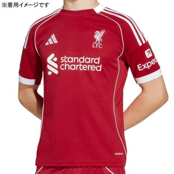 【ショップ限定エントリーでさらに+9倍】【上下セット】リバプールジュニアLFC2025-26レプリカホームユニフォーム上下JYF33-JYF36サッカーアディダスadidas
