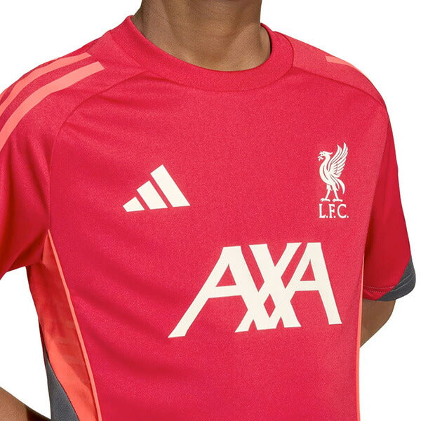 リバプールジュニアLFCトレーニングジャージーJZN14-KB1468サッカーレプリカプラクティスシャツレッド子供用アディダスadidas