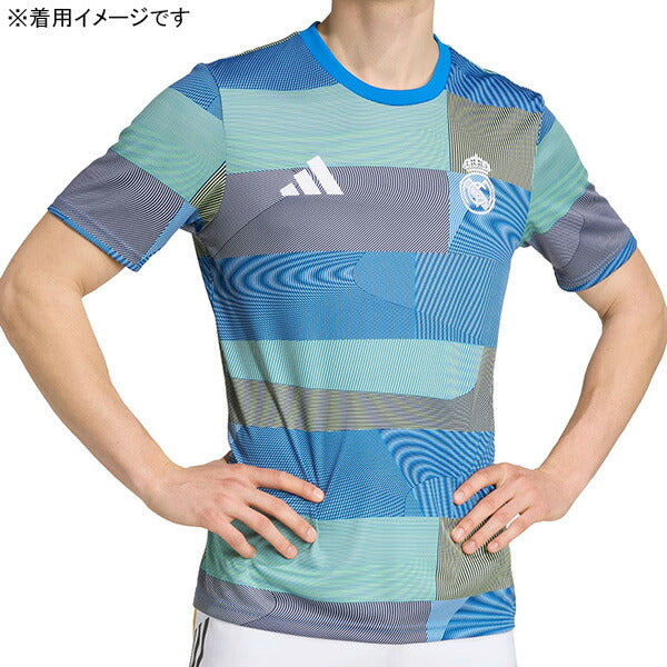 レアルマドリードRMD2025-26プレマッチジャージーJZU84-JP4155サッカーレプリカプラシャツ半袖ブルーバードアディダスadidas