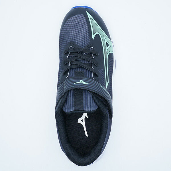 【送料無料】スピードスタッズ4ベルトミズノmizunoK1GC2423-07ブラックネオミントジュニアランニングシューズベルクロ