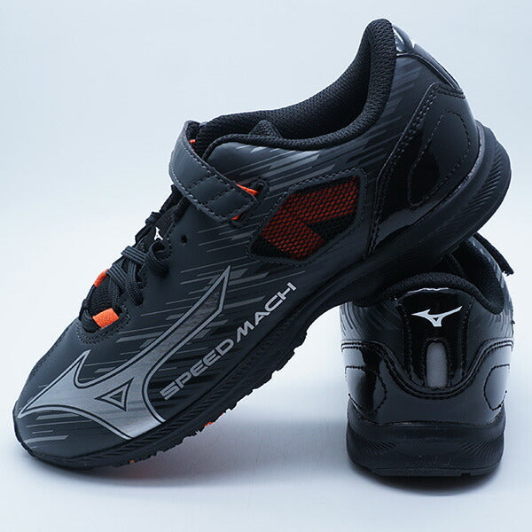 スピードマッハ3ミズノmizunoK1GC2552-01ブラックシルバージュニアランニングシューズベルクロ