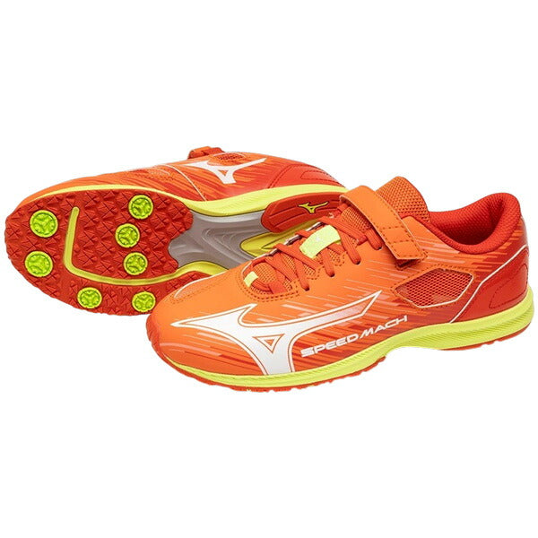 スピードマッハ3ミズノmizunoK1GC2552-21オレンジジュニアランニングシューズベルクロ