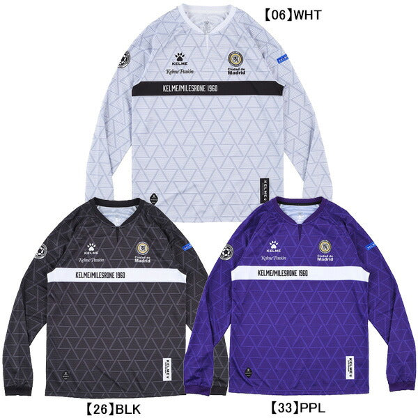 【ネコポス送料無料】ケルメKELMEラインロングプラシャツKC25F304サッカーフットサルプラクティスシャツ長袖練習着メンズ