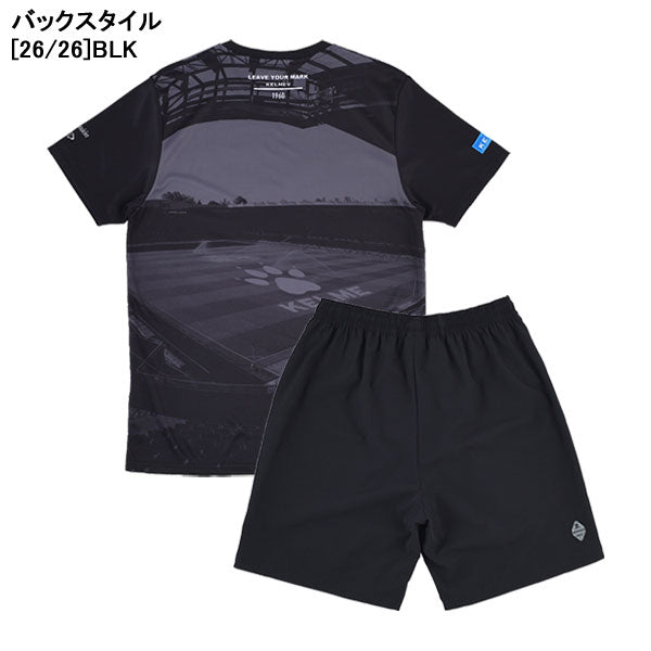 【上下セット】ケルメKELMEスタジアム半袖プラシャツストレッチプラパンKC26S225KC26S230サッカーフットサルプラクティスセットメンズ